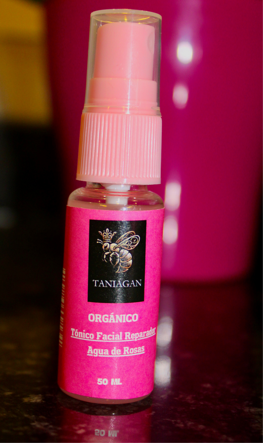Tónico facial reparador de agua de rosas