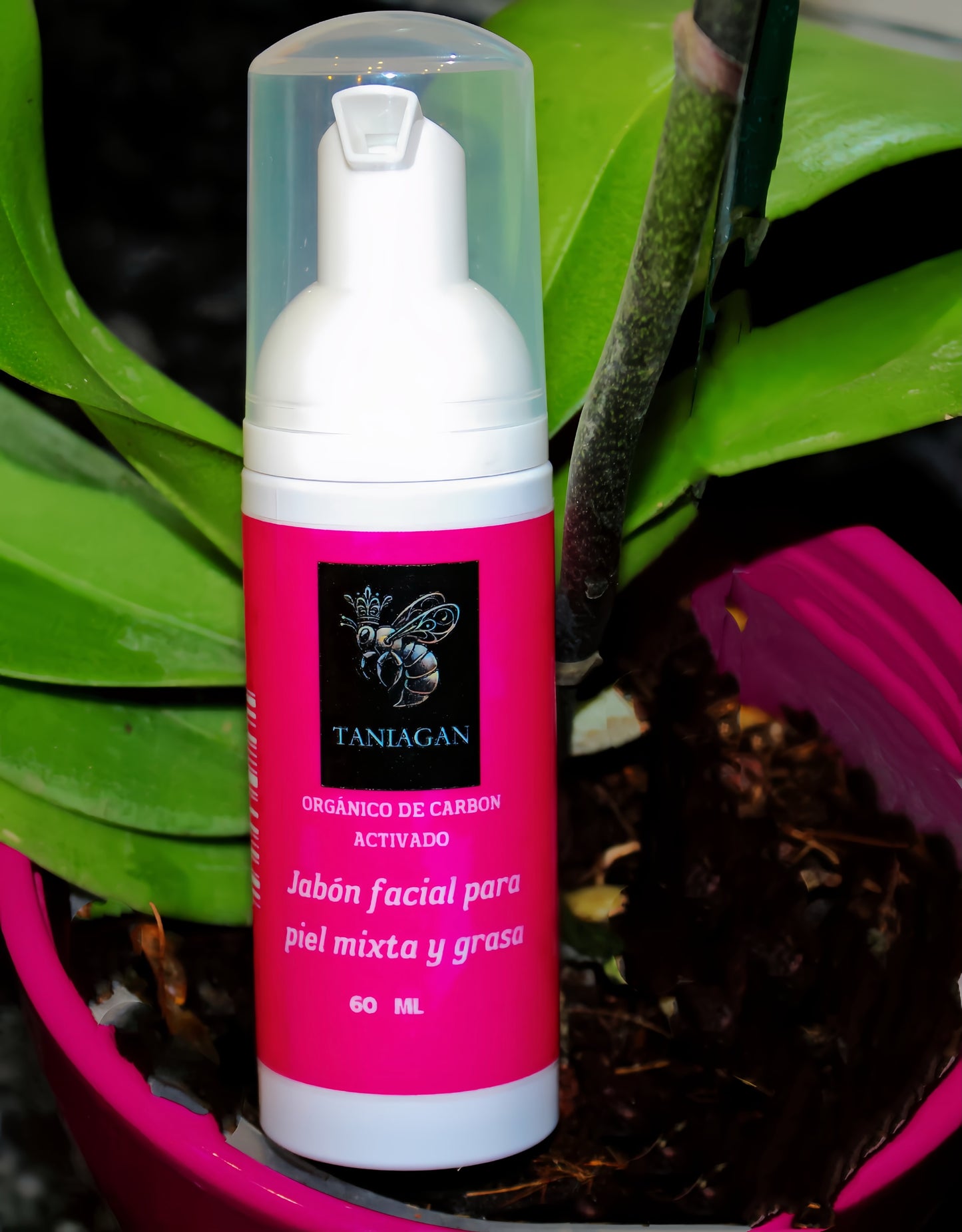 Jabón orgánico de carbón activado facial para piel mixta y grasa